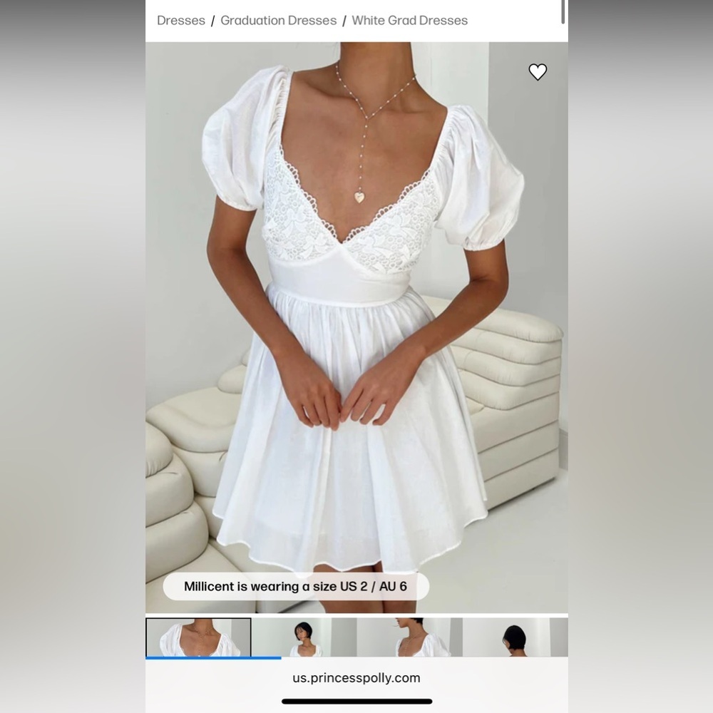 NWT Princess Polly White Lace Krysten Dress